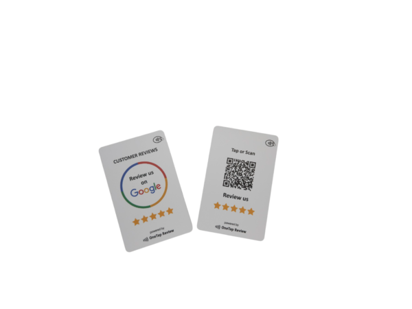 google review card with nfc and qr code